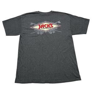 Y2K Jacks Surfboards Shirt Mens large Gray / Red Outdoors Surfer Surfing Retro